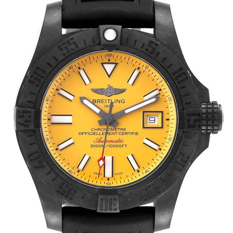 breitling yellow face limited edition blacksteel|Breitling watches for sale.